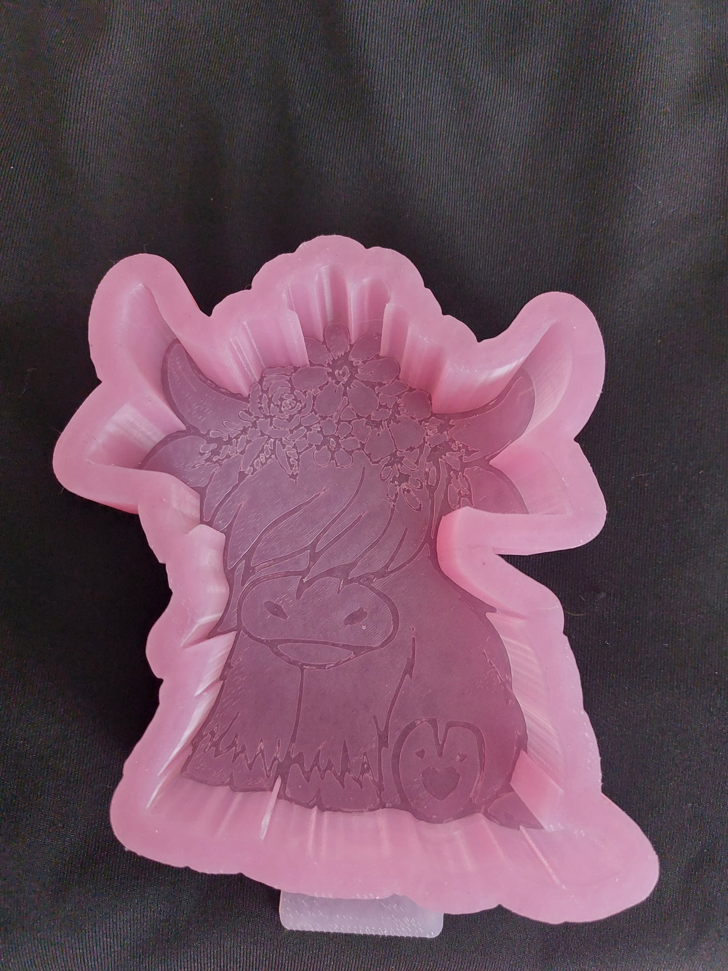 Highland Cow with Flowers Silicone Mold