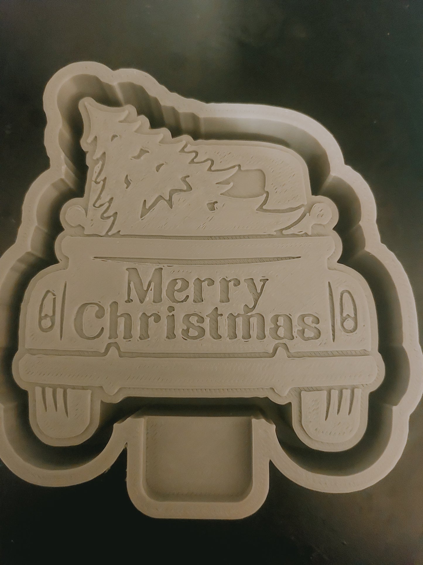 Merry Christmas Truck Tree Silicone Mold
