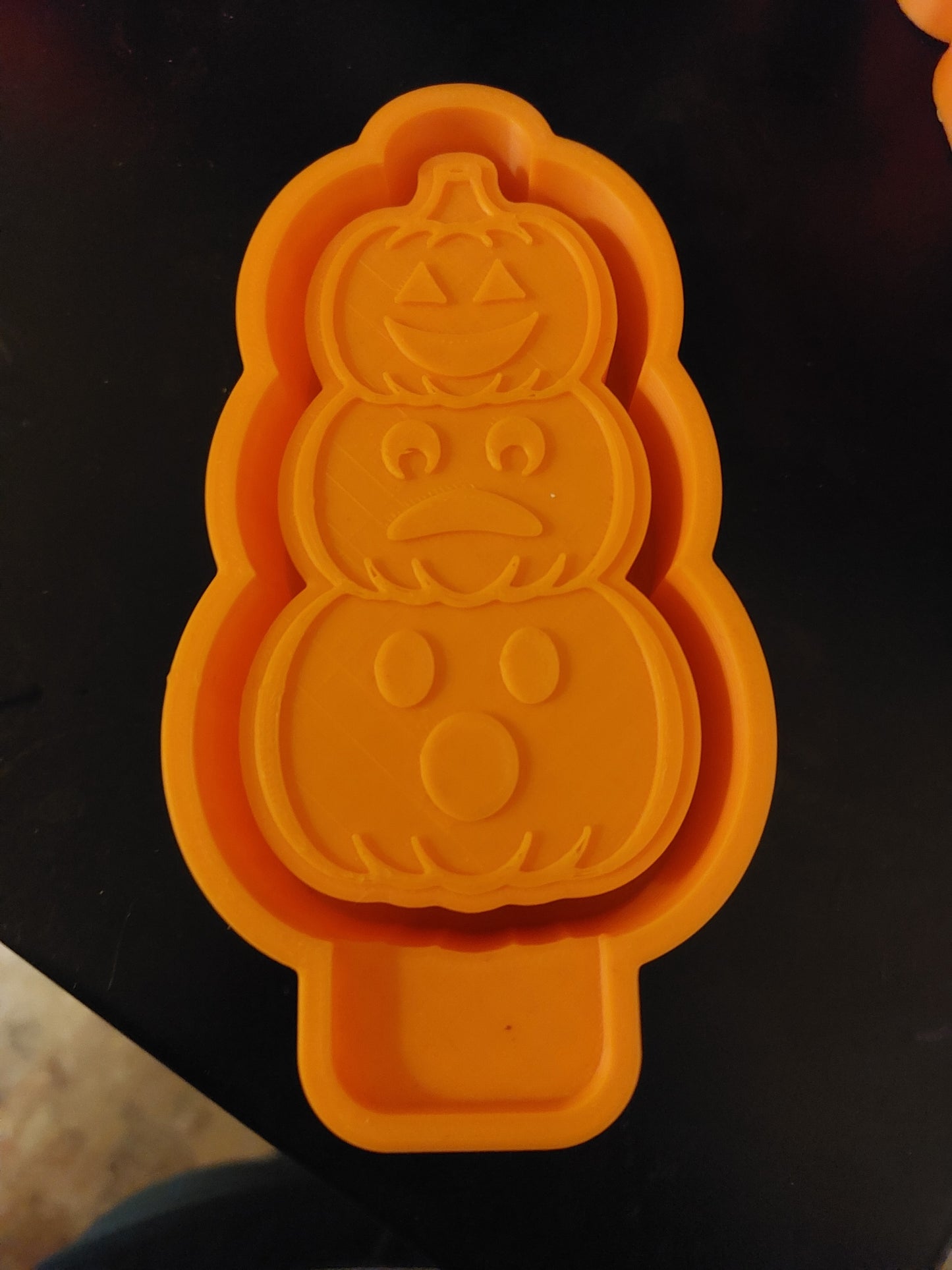 Stacked Pumpkins with Faces Silicone Mold